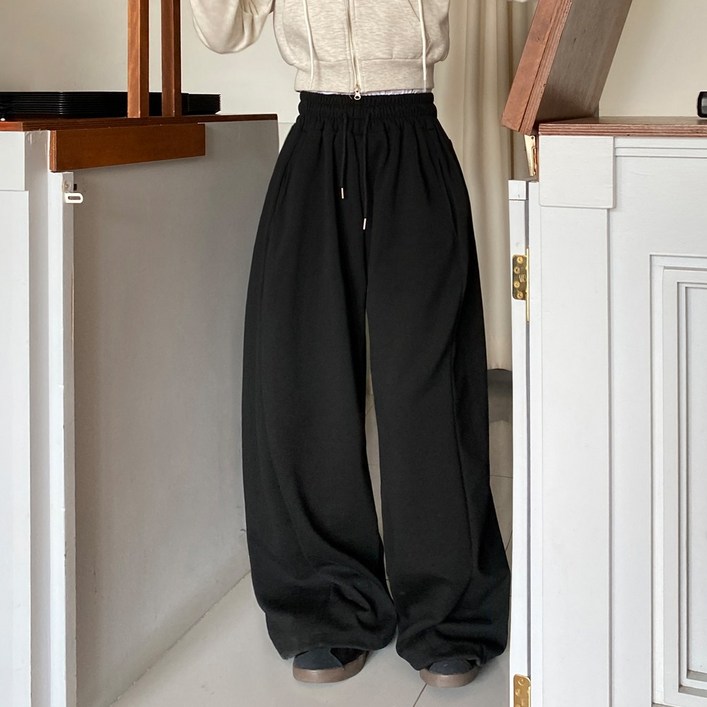 잇진 여성  빅사이즈 투웨이 절개 벌룬 와이드 트레이닝 팬츠 기본숏 2단기장