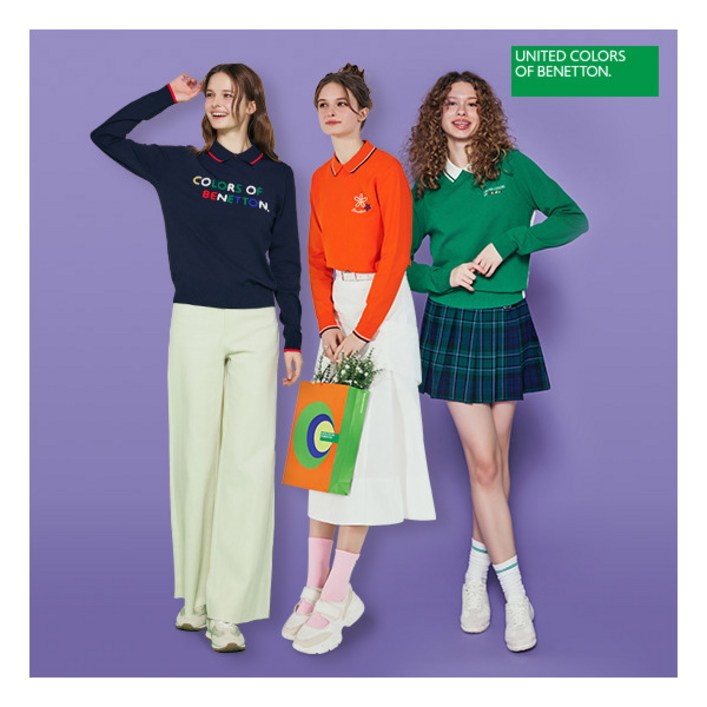 베네통스포츠 최초가 169,000원 25SS 여성 카라 니트 3종