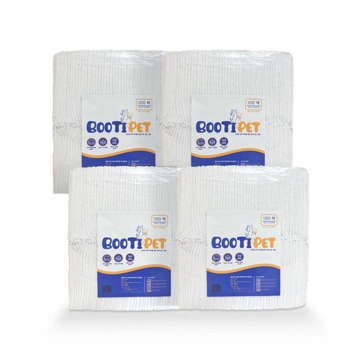 부티펫 가성비 배변패드 소형 18g,400매,SAP 1g, 4개, 100개입
