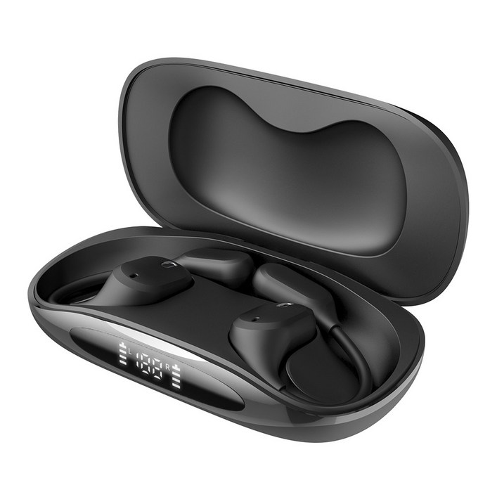 오지렌 ENC 노이즈 캔슬링 오픈 귀걸이형 블루투스 이어폰, 블랙