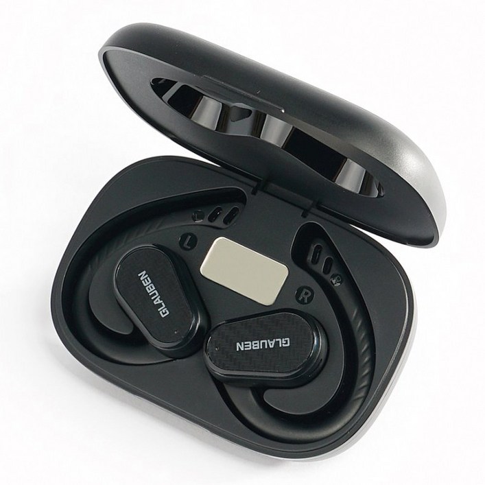 글라우벤 노이즈캔슬링 귀걸이형 블루투스 이어폰, 카본블랙, GB02