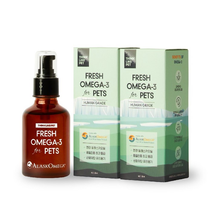 씽크라이크펫 반려동물 알래스카 프레시 오메가3 영양제 50ml, 50ml, 2개 씽크라이크펫 반려동물 알래스카 프레시 오메가3 영양제 50ml, 50ml, 2개
