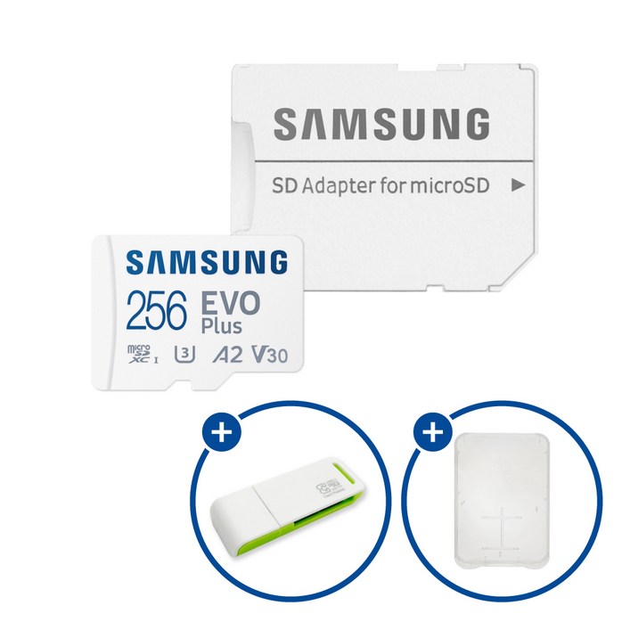 삼성전자 공식인증 정품 마이크로SD카드 EVO PLUS MBMC64SAKR SD카드 케이스 및 이엘 연두 카드 리더기 USB2.0 2in1, 1개