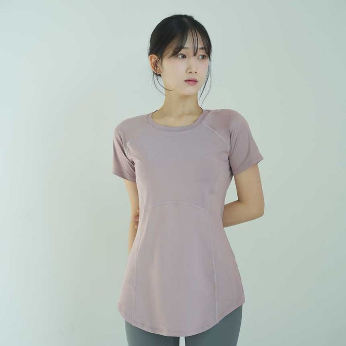 이케이 에어핏 롱디자인 숏슬리브 요가 필라테스 반팔 티셔츠