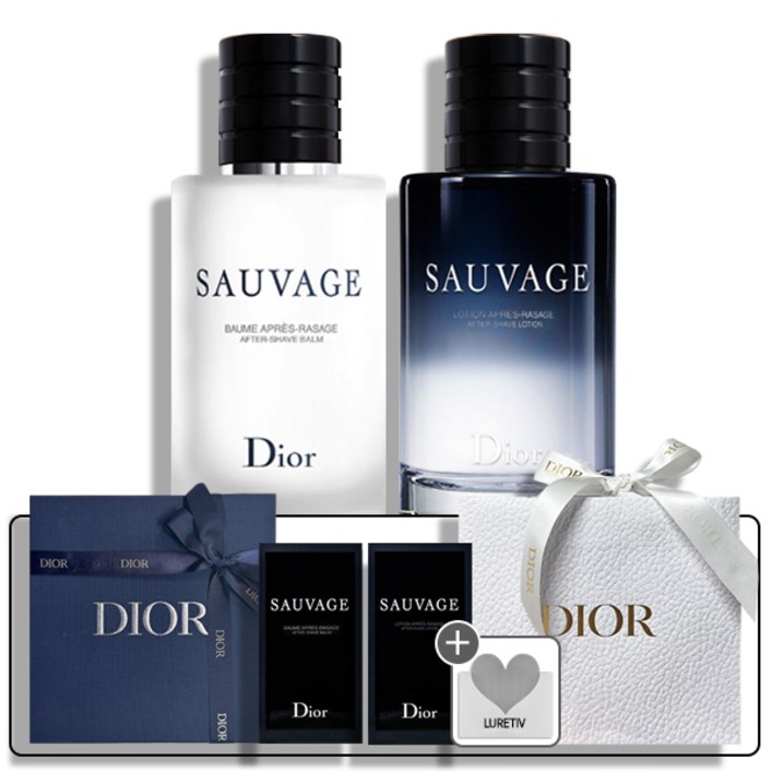 디올 소바쥬 애프터 쉐이브 스킨 로션 세트 (남성용) 오늘출발+선물포장+쇼핑백+선물카드