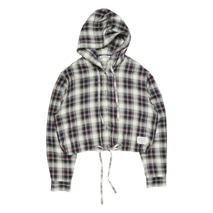 아크네 스튜디오 후드 플레이드 탑