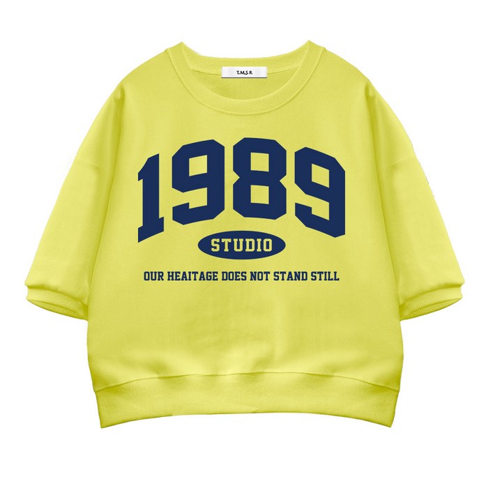 TSF 1989스튜디오 세미오버핏 크롭 반팔 맨투맨