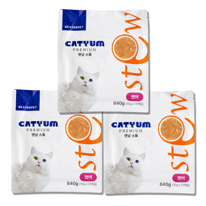 베러펫 캣냠 고양이습식사료 고양이사료 주식 스튜, 70g, 36개, 연어