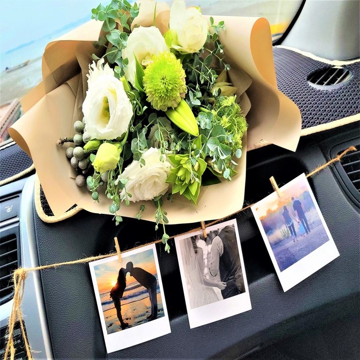 차량용 자동차 차량 사진걸이 사진인화 커플 포토 액자 꽂이 거치대