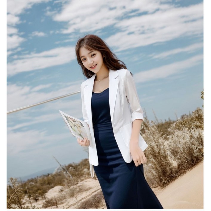 뷰티우먼 국내배송 여성 봄 여름 데일리 오피스 반팔 재킷