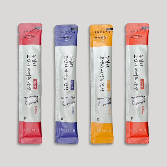 누심비 고양이 짜먹는 간식 길고양이 대용량 15g 3가지맛 90개, 90개참치맛30 닭고기맛30 대구맛30