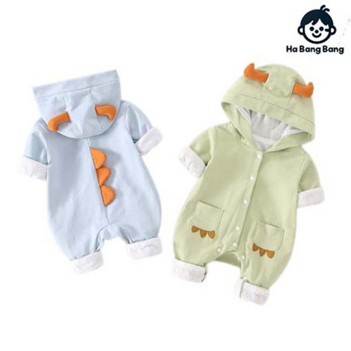 로을 신생아 봄 아기공룡 순면우주복