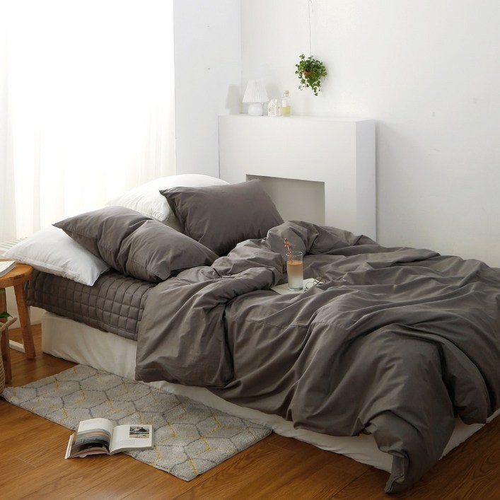 플레인 순면 이불커버 광목 30수 저자극 홑겹 사계절 4colors S D Q