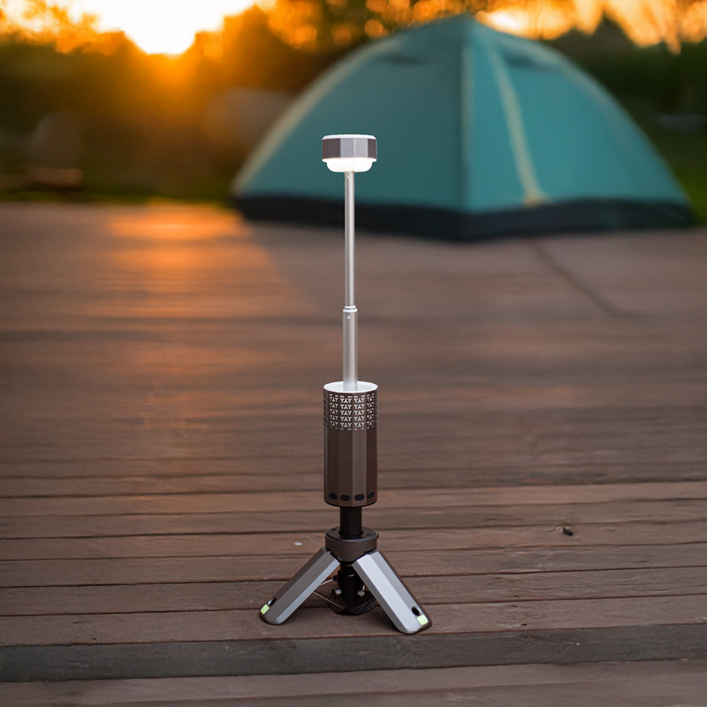 스쿠존 303 멀티랜턴 캠핑조명 캠핑 랜턴 후레쉬 손전등 충전식 led 작업등 캠핑등 무드등 스탠드 높이조절 조명등, 1개, 블랙 (파우치 포함)