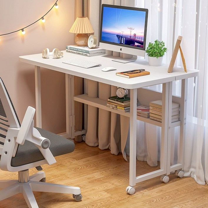 FONOW 접이식 책상 이동식 사무용 책상 테이블 1인 폴딩 테이블