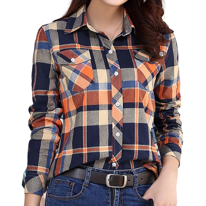 로로스키니 여성 기모 셔츠 체크 남방 겨울 블라우스 LS0485