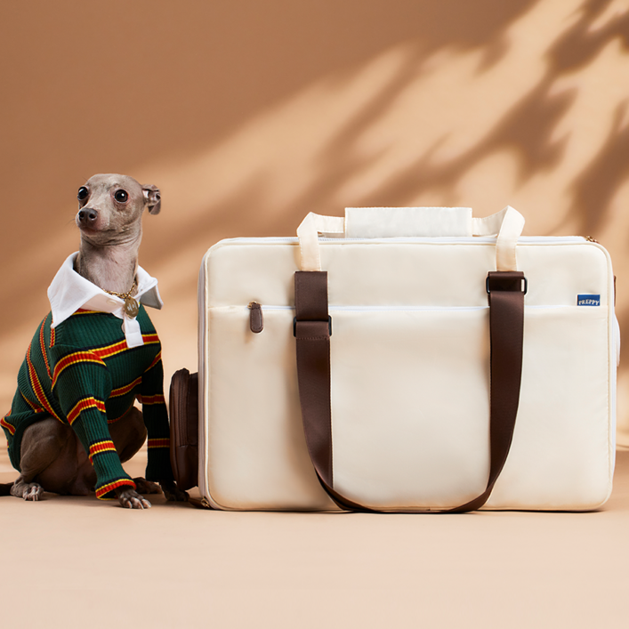 프레피펫 강아지 가방 탄탄백 + (어깨끈세트 ,쿠션), 네이비