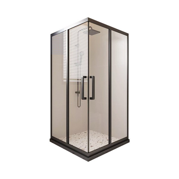 강화유리 샤워부스 욕실 조립식 간이샤워실 욕실유리칸막이 방수 슬라이딩도어