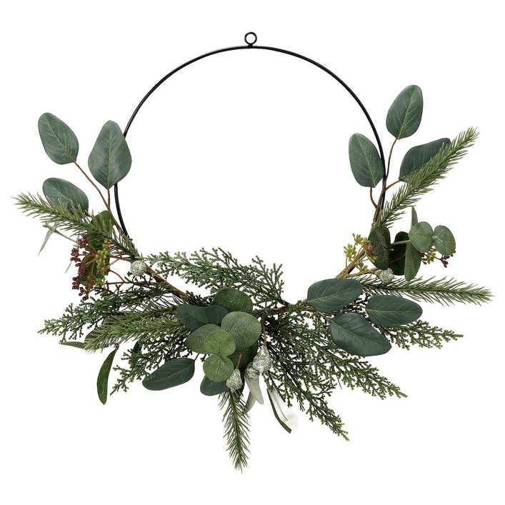 이케아 빈테르핀트 반원형조화리스 그린 45cm