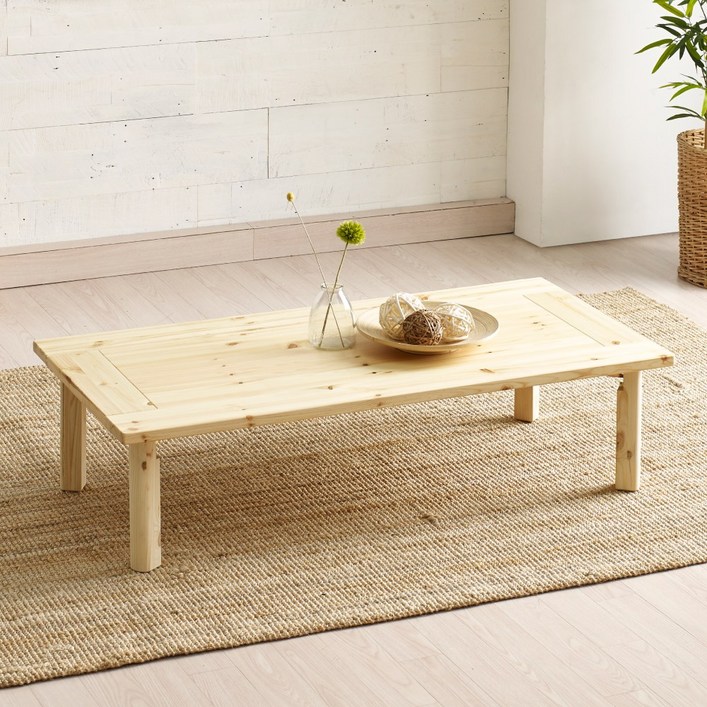 조은세상 편백나무 원목 강철 테이블 1200x600 피톤치드 히노끼 거실테이블