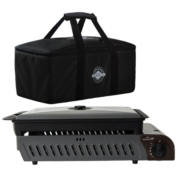 코베아 구이바다 블랙에디션 L 45인용 캠핑  프리미엄 다이아몬드 코팅  KGG1304CDC 캠핑 버너 그릴 부루스타 가스 버너 전골팬, 1개, 혼합색상