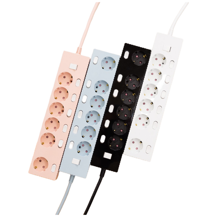 쿠폰19% 파워존 자동소화 웨이브 멀티탭 콘센트 화재예방 개별 절전 과부하차단 6구, 자동소화 개별 6구 파스텔블루, 1개