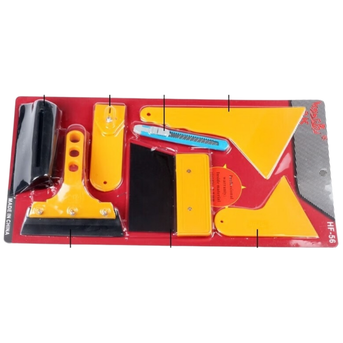 자동차 필름 공구 윈도우 글라스 인테리어 전용 연철 스크레이퍼 소 힘줄 고무 크기 플라스틱 스크레이퍼, 필름공구, 7개