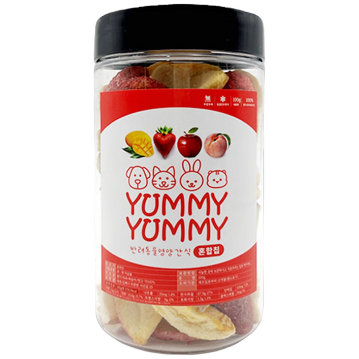 야미야미 애완동물 동결건조 과일칩 혼합 세트, 1개, 80g, 혼합과일