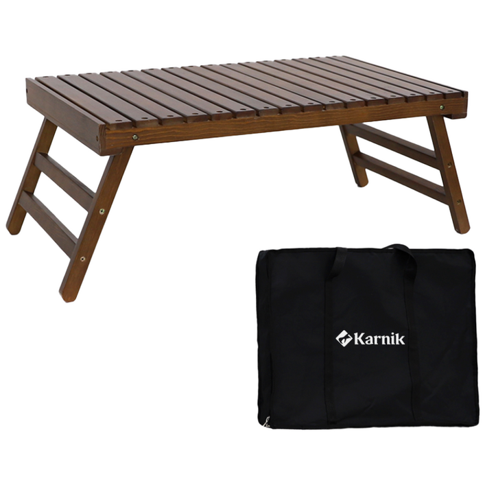 카르닉 원목 쿨러스탠드 접이식 캠핑테이블 사이드 테이블, 파인월넛(PI-FCT1)