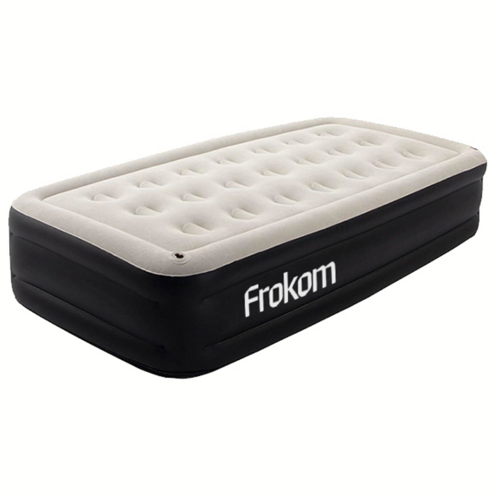 여름특가 Frokom 1인용 에어매트 내장 에어펌프 캠핑 에어매트리스 휴대용 자충 에어매트 싱글 매트리스