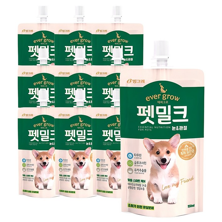 에버그로 강아지 펫밀크, 눈관절, 150ml, 10개