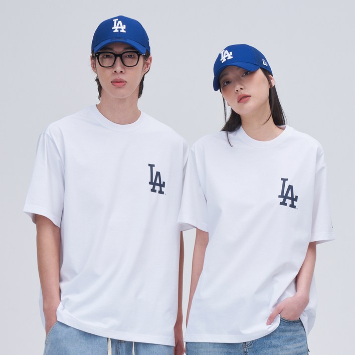 뉴에라 남녀공용 MLB 베이직 로고 LA 다저스 반팔 티셔츠 14721307