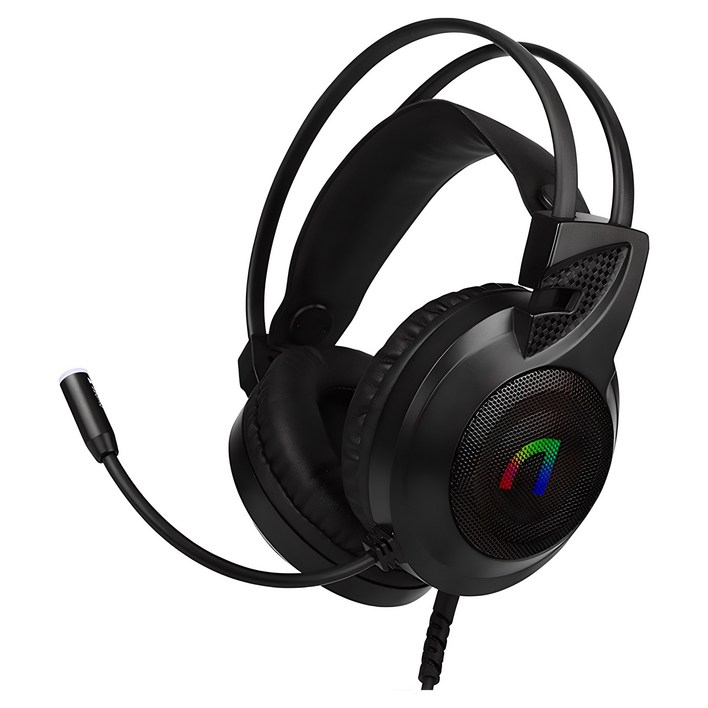 앱코 가상 7.1 RGB 노이즈 캔슬링 마이크 게이밍 헤드셋, Black, N460 앱코 가상 7.1 RGB 노이즈 캔슬링 마이크 게이밍 헤드셋, Black, N460