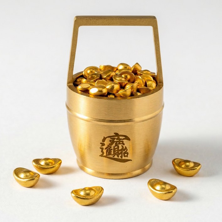 리드홈 병오년 재물운 건강 행운 황금 양동이 풍수 인테리어 소품 골드바