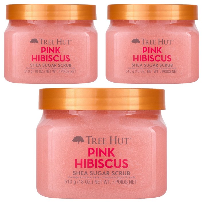 트리헛 시어 슈가 스크럽 핑크 히비스커스향, 510g, 3개