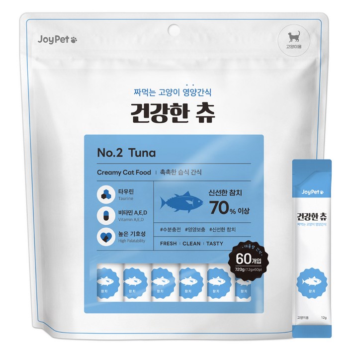 조이펫 고양이 대용량 건강한 츄 간식 60p