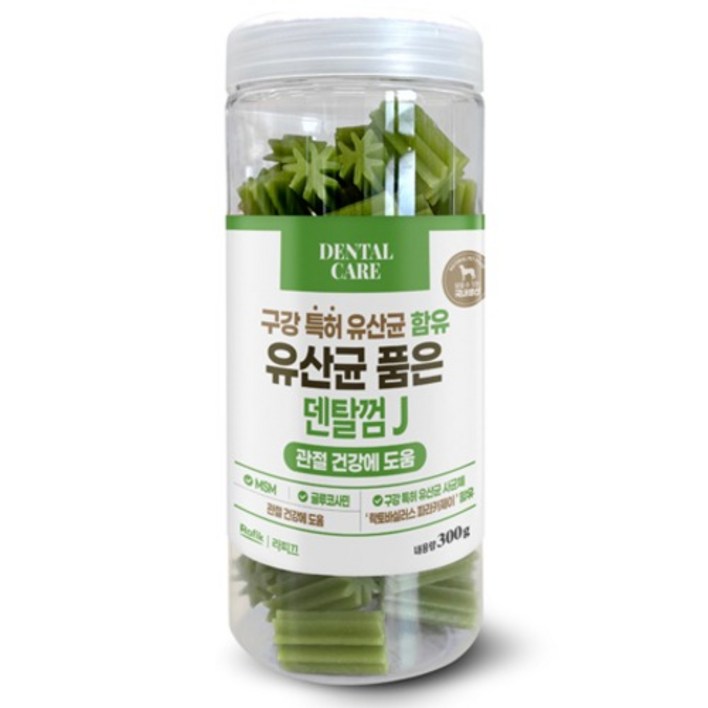 라피끄 강아지 유산균 품은 덴탈껌, 관절 건강, 300g, 1개 라피끄 강아지 유산균 품은 덴탈껌, 관절 건강, 300g, 1개
