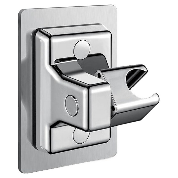 디블릭 무타공 강력 접착식 고급 각도조절 샤워기 거치대, 실버