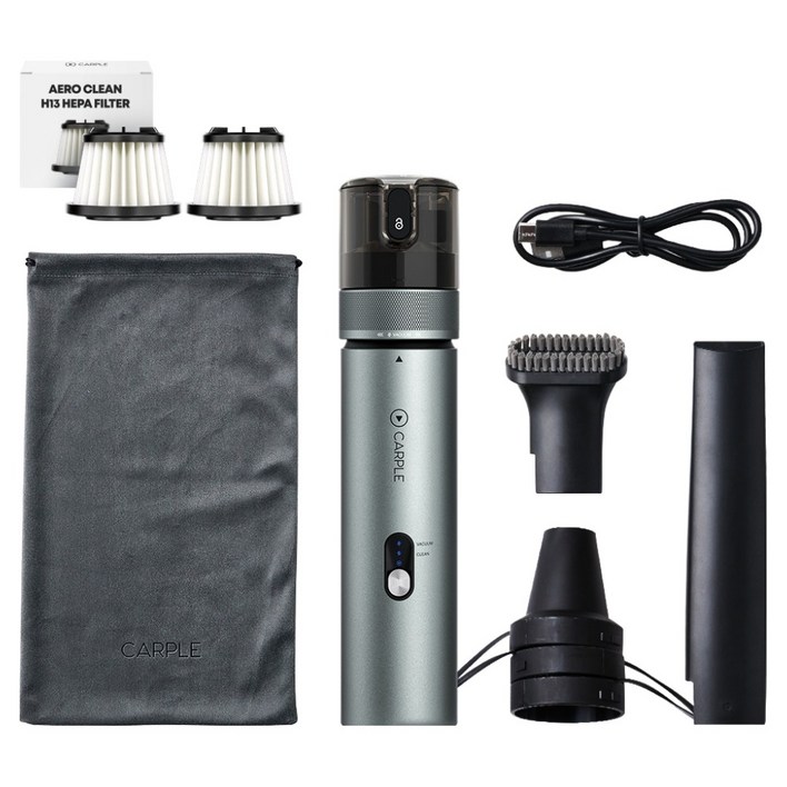 카플 휴대용 에어로 클린 컴팩트 차량용 청소기 80ml  필터 세트, 혼합색상, CARPLEAC80SET