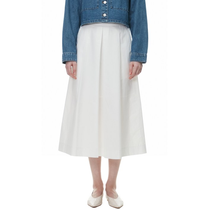 플라스틱아일랜드 턱 플레어 스커트 PQ7WS161