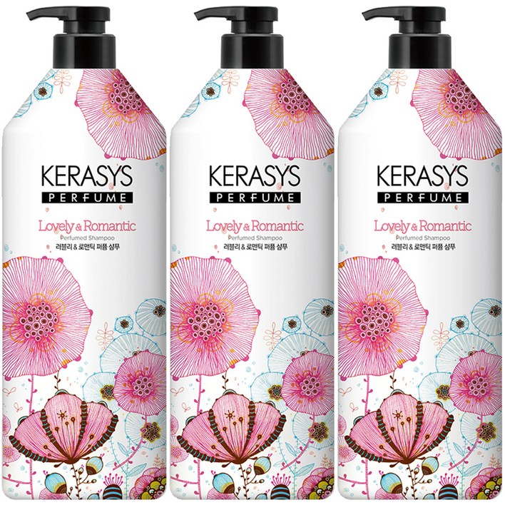 케라시스 러블리 앤 로맨틱 퍼퓸샴푸 꽃향, 980ml, 3개