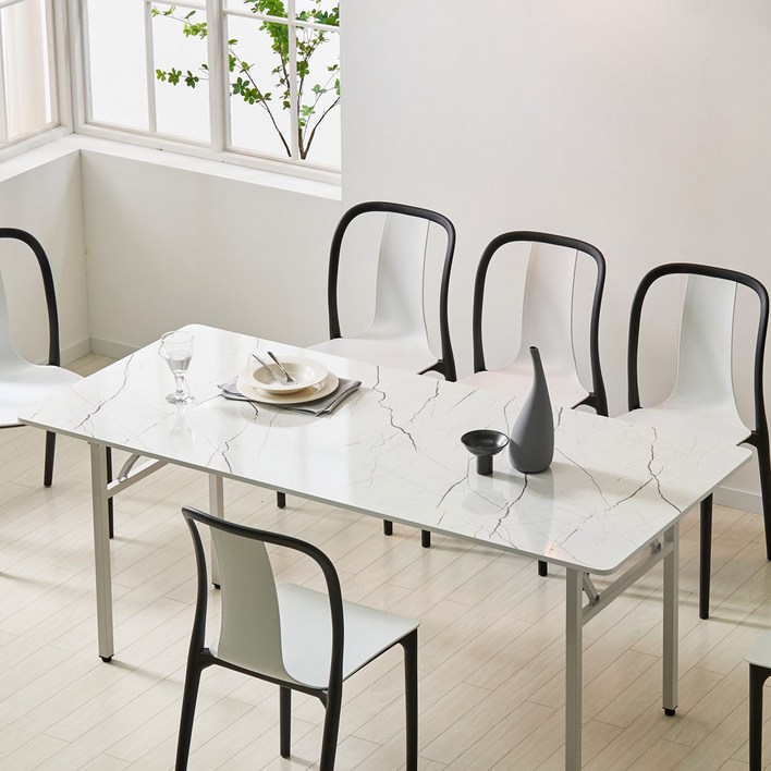 아이캔컴퍼니 국내생산 모모 접이식 E0 LPM상판 책상 식탁 테이블 1800 방문설치