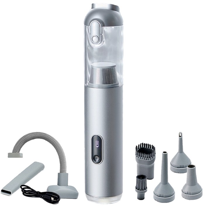 메이튼 차량용 무선 BLDC 진공 핸디형 LED 청소기, MT84060, 실버레이