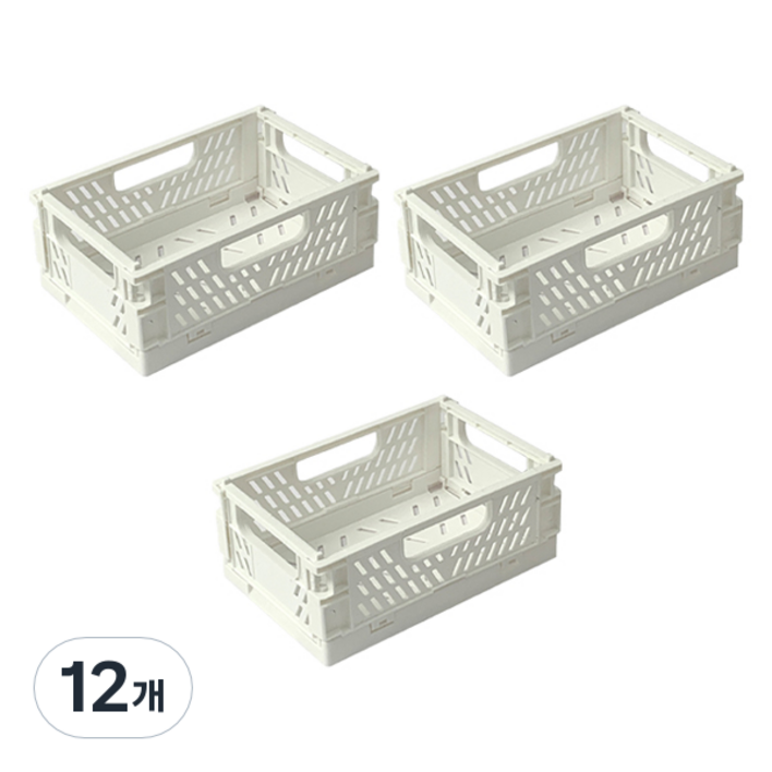withWIN 접이식 폴딩 캠핑 수납정리함, 화이트, 12개