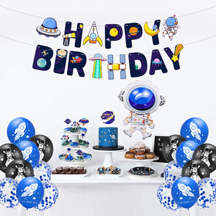 이자벨홈 우주세계 생일파티 풍선 가랜드 세트, 우주비행사세트, 1세트 파티용품세트