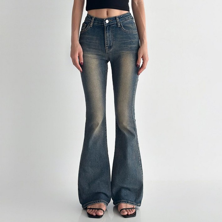 라라온 여성용 숏/기본/롱 기장 부츠컷 빈티지워싱 청바지 TSP3132