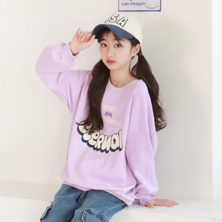 나나주니 아동용 라운드넥 포에버 맨투맨