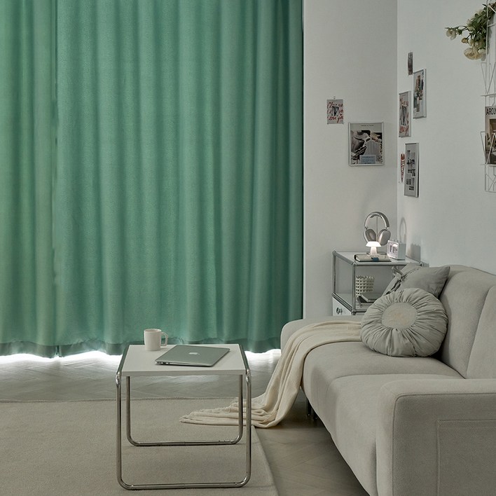 데시뉴 뉴노멀 사계절 암막커튼 아일렛형 작은창  커튼끈 세트