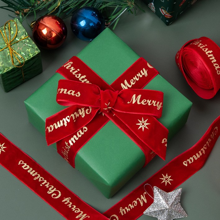 좋은기븐 크리스마스리본 메리클스벨벳리본 25mm