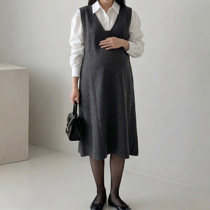 [당일출고] 수엠W 백화점 퀄리티 임산부 하객룩 원피스 레이어드 벗꽃 데이트 하객원피스 B083 모던레이어드원피스